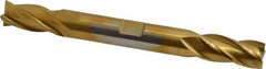 Cleveland - 3/8", 3/4" LOC, 3/8" Shank Diam, 3-1/2" OAL, 4 Flute, Cobalt Square End Mill - Double End, TiN Finish, Spiral Flute, 30° Helix, Centercutting, Right Hand Cut, Right Hand Flute, Series HDC-4C - Eagle Tool & Supply