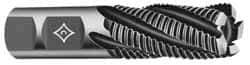 Cleveland - 3/8" Diam, Coarse Pitch, 3/4" LOC, 4 Flute Powdered Metal Roughing Square End Mill - TiN Finish, 2-1/2" OAL, 3/8" Shank Diam, Single End, 30° Helix - Eagle Tool & Supply