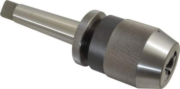 Albrecht - 3MT, 1/8 to 5/8" Capacity, Steel Integral Shank Drill Chuck - Keyless, Taper Shank, 2-1/4" Sleeve Diam, 3-1/2" Open Length - Exact Industrial Supply