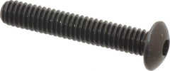 Made in USA - #8-32 UNC Hex Socket Drive, Button Screw - Alloy Steel, Black Oxide Finish, Fully Threaded, 1" Length Under Head - Eagle Tool & Supply