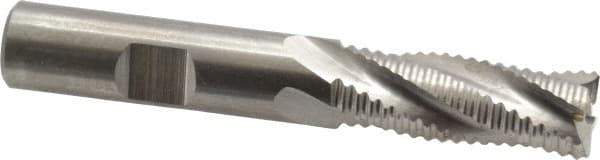 Cleveland - 1/2" Diam, Coarse Pitch, 1-1/4" LOC, 4 Flute Powdered Metal Roughing Square End Mill - Uncoated, 3-1/4" OAL, 1/2" Shank Diam, Single End, 30° Helix - Eagle Tool & Supply