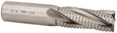 Cleveland - 3/4" Diam, Coarse Pitch, 1-5/8" LOC, 4 Flute Powdered Metal Roughing Square End Mill - Uncoated, 3-7/8" OAL, 3/4" Shank Diam, Single End, 30° Helix - Eagle Tool & Supply