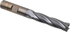 Cleveland - 1/2" Diam, Coarse Pitch, 2" LOC, 4 Flute Powdered Metal Roughing Square End Mill - TiCN Finish, 4" OAL, 1/2" Shank Diam, Single End, 30° Helix - Eagle Tool & Supply