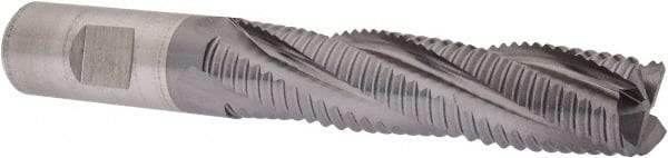 Cleveland - 3/4" Diam, Coarse Pitch, 3" LOC, 4 Flute Powdered Metal Roughing Square End Mill - TiCN Finish, 5-1/4" OAL, 3/4" Shank Diam, Single End, 30° Helix - Eagle Tool & Supply