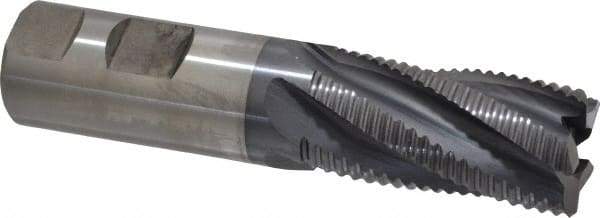 Cleveland - 1" Diam, Coarse Pitch, 2" LOC, 5 Flute Powdered Metal Roughing Square End Mill - TiCN Finish, 4-1/2" OAL, 1" Shank Diam, Single End, 30° Helix - Eagle Tool & Supply