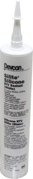 Devcon - 10.3 oz Cartridge White RTV Silicone Joint Sealant - 450°F Max Operating Temp - Eagle Tool & Supply