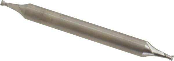 Cleveland - 1/16", 3/32" LOC, 3/16" Shank Diam, 2" OAL, 2 Flute, Cobalt Square End Mill - Double End, Uncoated, Spiral Flute, 30° Helix, Centercutting, Right Hand Cut, Right Hand Flute, Series HMDC-2 - Eagle Tool & Supply