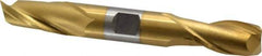 Cleveland - 3/4", 1-5/16" LOC, 3/4" Shank Diam, 5-5/8" OAL, 2 Flute, Cobalt Square End Mill - Double End, TiN Finish, Spiral Flute, 30° Helix, Centercutting, Right Hand Cut, Right Hand Flute, Series HDC-2 - Eagle Tool & Supply