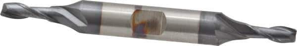 Cleveland - 3/16", 7/16" LOC, 3/8" Shank Diam, 3-1/4" OAL, 2 Flute, Cobalt Square End Mill - Double End, TiCN Finish, Spiral Flute, 30° Helix, Centercutting, Right Hand Cut, Right Hand Flute, Series HDC-2 - Eagle Tool & Supply