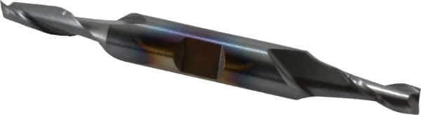 Cleveland - 7/32", 1/2" LOC, 3/8" Shank Diam, 3-1/4" OAL, 2 Flute, Cobalt Square End Mill - Double End, TiCN Finish, Spiral Flute, 30° Helix, Centercutting, Right Hand Cut, Right Hand Flute, Series HDC-2 - Eagle Tool & Supply