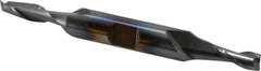 Cleveland - 7/32", 1/2" LOC, 3/8" Shank Diam, 3-1/4" OAL, 2 Flute, Cobalt Square End Mill - Double End, TiCN Finish, Spiral Flute, 30° Helix, Centercutting, Right Hand Cut, Right Hand Flute, Series HDC-2 - Eagle Tool & Supply
