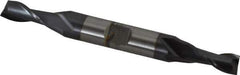 Cleveland - 9/32", 9/16" LOC, 3/8" Shank Diam, 3-3/8" OAL, 2 Flute, Cobalt Square End Mill - Double End, TiCN Finish, Spiral Flute, 30° Helix, Centercutting, Right Hand Cut, Right Hand Flute, Series HDC-2 - Eagle Tool & Supply