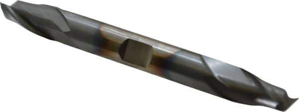 Cleveland - 3/8", 9/16" LOC, 3/8" Shank Diam, 3-1/2" OAL, 2 Flute, Cobalt Square End Mill - Double End, TiCN Finish, Spiral Flute, 30° Helix, Centercutting, Right Hand Cut, Right Hand Flute, Series HDC-2 - Eagle Tool & Supply