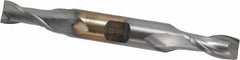Cleveland - 13/32", 13/16" LOC, 1/2" Shank Diam, 4-1/8" OAL, 2 Flute, Cobalt Square End Mill - Double End, TiCN Finish, Spiral Flute, 30° Helix, Centercutting, Right Hand Cut, Right Hand Flute, Series HDC-2 - Eagle Tool & Supply