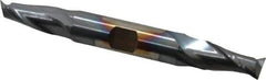 Cleveland - 7/16", 13/16" LOC, 1/2" Shank Diam, 4-1/8" OAL, 2 Flute, Cobalt Square End Mill - Double End, TiCN Finish, Spiral Flute, 30° Helix, Centercutting, Right Hand Cut, Right Hand Flute, Series HDC-2 - Eagle Tool & Supply