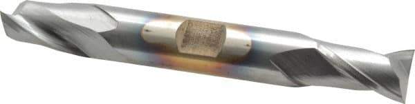 Cleveland - 1/2", 13/16" LOC, 1/2" Shank Diam, 4-1/8" OAL, 2 Flute, Cobalt Square End Mill - Double End, TiCN Finish, Spiral Flute, 30° Helix, Centercutting, Right Hand Cut, Right Hand Flute, Series HDC-2 - Eagle Tool & Supply