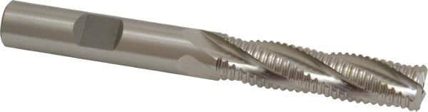 Cleveland - 3/8" Diam, Coarse Pitch, 1-1/2" LOC, 4 Flute Powdered Metal Roughing Square End Mill - Uncoated, 3-1/4" OAL, 3/8" Shank Diam, Single End, 30° Helix - Eagle Tool & Supply