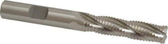 Cleveland - 3/8" Diam, Coarse Pitch, 1-1/2" LOC, 4 Flute Powdered Metal Roughing Square End Mill - Uncoated, 3-1/4" OAL, 3/8" Shank Diam, Single End, 30° Helix - Eagle Tool & Supply