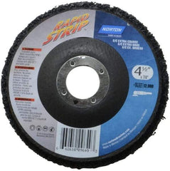 Norton - 4-1/2" Wheel Diam, 1/2" Wheel Thickness, 7/8" Arbor Hole, Type 27 Depressed Center Wheel - Silicon Carbide, 12,000 Max RPM, Compatible with Angle Grinder, Drill, Flexible Shaft Motor & Straight Shaft Grinder - Eagle Tool & Supply