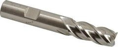 Cleveland - 1/2", 1-1/4" LOC, 1/2" Shank Diam, 3-1/2" OAL, 4 Flute, Powdered Metal Square End Mill - Single End, Uncoated, Spiral Flute, 37° Helix, Centercutting, Right Hand Cut, Right Hand Flute, Series PM-4 - Eagle Tool & Supply