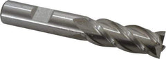 Cleveland - 9/16", 1-3/8" LOC, 1/2" Shank Diam, 3-3/8" OAL, 4 Flute, Powdered Metal Square End Mill - Single End, Uncoated, Spiral Flute, 37° Helix, Centercutting, Right Hand Cut, Right Hand Flute, Series PM-4 - Eagle Tool & Supply
