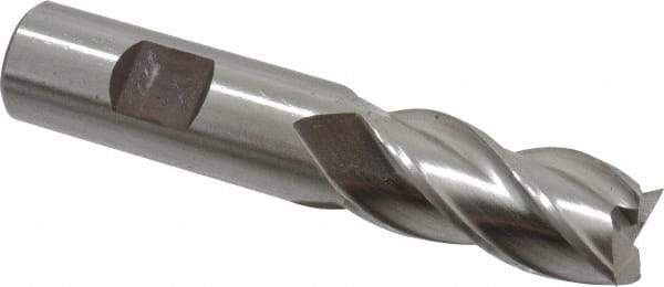 Cleveland - 3/4", 1-5/8" LOC, 3/4" Shank Diam, 3-7/8" OAL, 4 Flute, Powdered Metal Square End Mill - Single End, Uncoated, Spiral Flute, 37° Helix, Centercutting, Right Hand Cut, Right Hand Flute, Series PM-4 - Eagle Tool & Supply