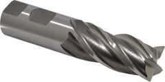Cleveland - 1", 2" LOC, 1" Shank Diam, 4-1/2" OAL, 4 Flute, Powdered Metal Square End Mill - Single End, Uncoated, Spiral Flute, 37° Helix, Centercutting, Right Hand Cut, Right Hand Flute, Series PM-4 - Eagle Tool & Supply