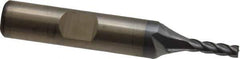 Cleveland - 1/8", 3/8" LOC, 3/8" Shank Diam, 2-5/16" OAL, 4 Flute, Powdered Metal Square End Mill - Single End, TiCN Finish, Spiral Flute, 37° Helix, Centercutting, Right Hand Cut, Right Hand Flute, Series PM-4 - Eagle Tool & Supply