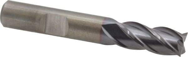 Cleveland - 3/8", 3/4" LOC, 3/8" Shank Diam, 2-1/2" OAL, 4 Flute, Powdered Metal Square End Mill - Single End, TiCN Finish, Spiral Flute, 37° Helix, Centercutting, Right Hand Cut, Right Hand Flute, Series PM-4 - Eagle Tool & Supply