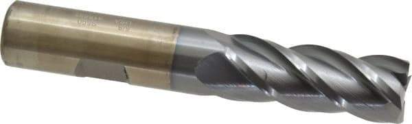 Cleveland - 5/8", 1-5/8" LOC, 5/8" Shank Diam, 3-3/4" OAL, 4 Flute, Powdered Metal Square End Mill - Single End, TiCN Finish, Spiral Flute, 37° Helix, Centercutting, Right Hand Cut, Right Hand Flute, Series PM-4 - Eagle Tool & Supply