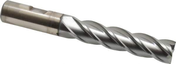 Cleveland - 5/8", 2-1/2" LOC, 5/8" Shank Diam, 4-5/8" OAL, 4 Flute, Powdered Metal Square End Mill - Single End, TiCN Finish, Spiral Flute, 37° Helix, Centercutting, Right Hand Cut, Right Hand Flute, Series PM-4 - Eagle Tool & Supply