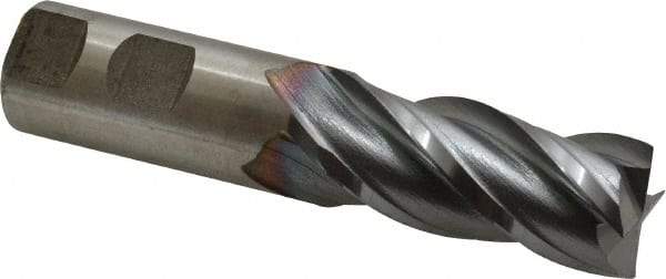 Cleveland - 7/8", 1-7/8" LOC, 7/8" Shank Diam, 4-1/8" OAL, 4 Flute, Powdered Metal Square End Mill - Single End, TiCN Finish, Spiral Flute, 37° Helix, Centercutting, Right Hand Cut, Right Hand Flute, Series PM-4 - Eagle Tool & Supply