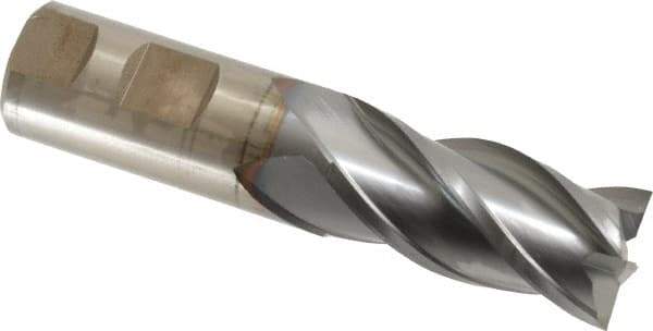 Cleveland - 1", 2" LOC, 1" Shank Diam, 4-1/2" OAL, 4 Flute, Powdered Metal Square End Mill - Single End, TiCN Finish, Spiral Flute, 37° Helix, Centercutting, Right Hand Cut, Right Hand Flute, Series PM-4 - Eagle Tool & Supply