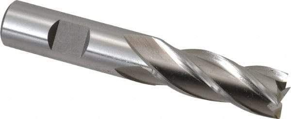 Cleveland - 5/8", 1-5/8" LOC, 5/8" Shank Diam, 3-3/4" OAL, 4 Flute, Cobalt Square End Mill - Single End, Uncoated, Spiral Flute, 30° Helix, Centercutting, Right Hand Cut, Right Hand Flute, Series HGC-4C - Eagle Tool & Supply