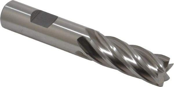 Cleveland - 5/8", 1-5/8" LOC, 5/8" Shank Diam, 3-1/4" OAL, 6 Flute, Cobalt Square End Mill - Single End, Uncoated, Spiral Flute, 30° Helix, Centercutting, Right Hand Cut, Right Hand Flute, Series HGC-4C - Eagle Tool & Supply