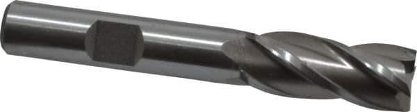 Cleveland - 7/16", 1" LOC, 3/8" Shank Diam, 2-11/16" OAL, 4 Flute, Cobalt Square End Mill - Single End, Uncoated, Spiral Flute, 30° Helix, Centercutting, Right Hand Cut, Right Hand Flute, Series HGC-4C - Eagle Tool & Supply
