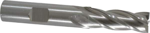 Cleveland - 15/32", 1-1/4" LOC, 1/2" Shank Diam, 3-1/4" OAL, 4 Flute, Cobalt Square End Mill - Single End, Uncoated, Spiral Flute, 30° Helix, Centercutting, Right Hand Cut, Right Hand Flute, Series HGC-4C - Eagle Tool & Supply