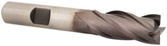 Cleveland - 7/16", 1" LOC, 3/8" Shank Diam, 2-11/16" OAL, 4 Flute, Cobalt Square End Mill - Single End, TiCN Finish, Spiral Flute, 30° Helix, Centercutting, Right Hand Cut, Right Hand Flute, Series HGC-4C - Eagle Tool & Supply
