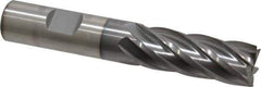 Cleveland - 5/8", 1-5/8" LOC, 5/8" Shank Diam, 3-1/4" OAL, 6 Flute, Cobalt Square End Mill - Single End, TiCN Finish, Spiral Flute, 30° Helix, Centercutting, Right Hand Cut, Right Hand Flute, Series HGC-4C - Eagle Tool & Supply