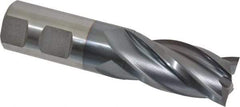 Cleveland - 1", 2" LOC, 1" Shank Diam, 4-1/2" OAL, 4 Flute, Cobalt Square End Mill - Single End, TiCN Finish, Spiral Flute, 30° Helix, Centercutting, Right Hand Cut, Right Hand Flute, Series HGC-4C - Eagle Tool & Supply