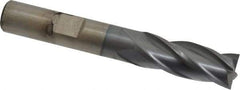 Cleveland - 13/32", 1" LOC, 3/8" Shank Diam, 2-11/16" OAL, 4 Flute, Cobalt Square End Mill - Single End, TiCN Finish, Spiral Flute, 30° Helix, Centercutting, Right Hand Cut, Right Hand Flute, Series HGC-4C - Eagle Tool & Supply