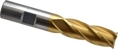 Cleveland - 5/8", 1-5/8" LOC, 5/8" Shank Diam, 3-1/4" OAL, 4 Flute, Cobalt Square End Mill - Single End, TiN Finish, Spiral Flute, 30° Helix, Centercutting, Right Hand Cut, Right Hand Flute, Series HGC-4C - Eagle Tool & Supply