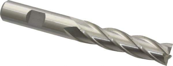 Cleveland - 1/2", 2" LOC, 1/2" Shank Diam, 4" OAL, 4 Flute, Cobalt Square End Mill - Single End, Uncoated, Spiral Flute, 30° Helix, Centercutting, Right Hand Cut, Right Hand Flute, Series HGC-4C - Eagle Tool & Supply