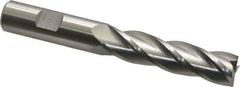 Cleveland - 5/8", 2-1/2" LOC, 5/8" Shank Diam, 4-5/8" OAL, 4 Flute, Cobalt Square End Mill - Single End, Uncoated, Spiral Flute, 30° Helix, Centercutting, Right Hand Cut, Right Hand Flute, Series HGC-4C - Eagle Tool & Supply