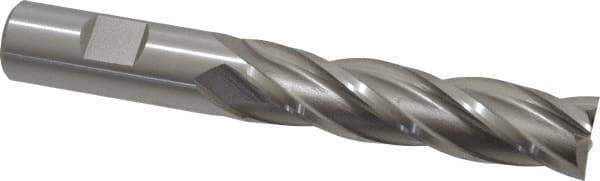 Cleveland - 3/4", 50.8mm LOC, 3/4" Shank Diam, 5-1/4" OAL, 4 Flute, Cobalt Square End Mill - Single End, Uncoated, Spiral Flute, 30° Helix, Centercutting, Right Hand Cut, Right Hand Flute, Series HGC-4C - Eagle Tool & Supply