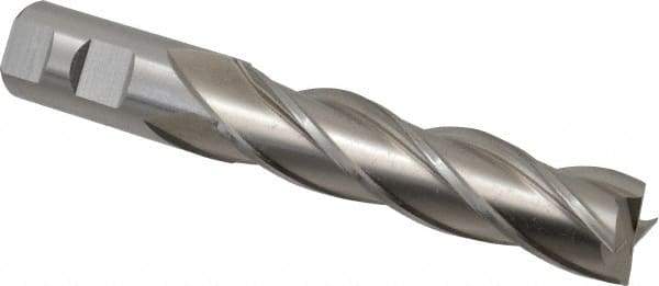 Cleveland - 1", 4" LOC, 1" Shank Diam, 6-1/2" OAL, 4 Flute, Cobalt Square End Mill - Single End, Uncoated, Spiral Flute, 30° Helix, Centercutting, Right Hand Cut, Right Hand Flute, Series HGC-4C - Eagle Tool & Supply