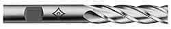 Cleveland - 3/4", 50.8mm LOC, 3/4" Shank Diam, 5-1/4" OAL, 6 Flute, Cobalt Square End Mill - Single End, Uncoated, Spiral Flute, 30° Helix, Centercutting, Right Hand Cut, Right Hand Flute, Series HGC-4C - Eagle Tool & Supply