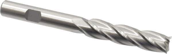 Cleveland - 7/16", 1-3/4" LOC, 3/8" Shank Diam, 3-3/4" OAL, 4 Flute, Cobalt Square End Mill - Single End, Uncoated, Spiral Flute, 30° Helix, Centercutting, Right Hand Cut, Right Hand Flute, Series HGC-4C - Eagle Tool & Supply