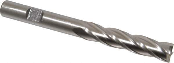 Cleveland - 13/32", 1-3/4" LOC, 3/8" Shank Diam, 3-3/4" OAL, 4 Flute, Cobalt Square End Mill - Single End, Uncoated, Spiral Flute, 30° Helix, Centercutting, Right Hand Cut, Right Hand Flute, Series HGC-4C - Eagle Tool & Supply