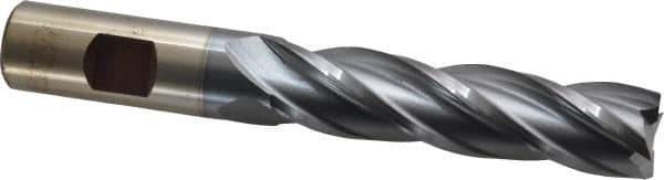 Cleveland - 3/4", 3" LOC, 3/4" Shank Diam, 5-1/4" OAL, 4 Flute, Cobalt Square End Mill - Single End, TiCN Finish, Spiral Flute, 30° Helix, Centercutting, Right Hand Cut, Right Hand Flute, Series HGC-4C - Eagle Tool & Supply